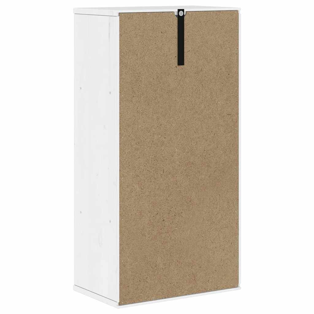 vidaXL Side Cabinet "ODDA" White 40x24x79 cm Solid Wood Pine