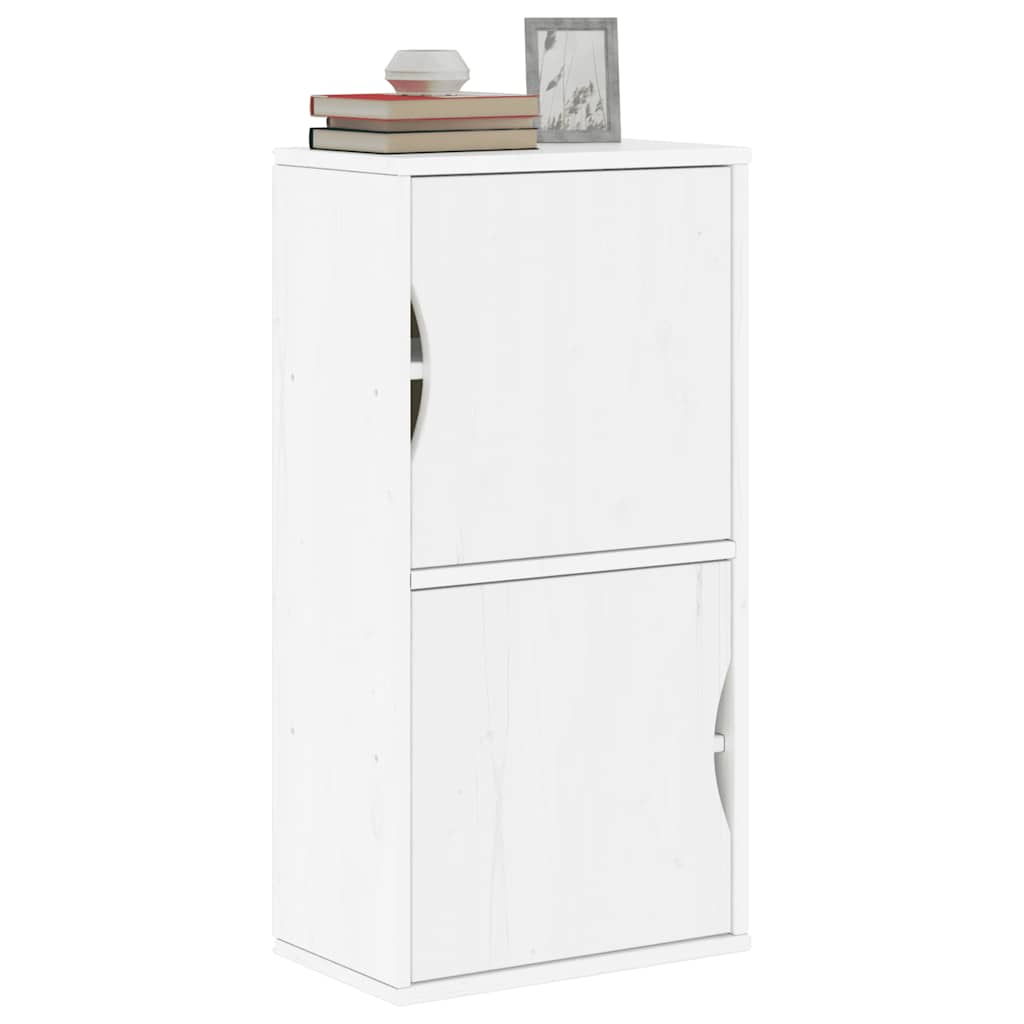 vidaXL Side Cabinet "ODDA" White 40x24x79 cm Solid Wood Pine