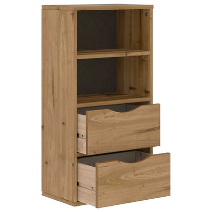 vidaXL Side Cabinet with Drawers "ODDA" 40x24x79 cm Solid Wood Pine