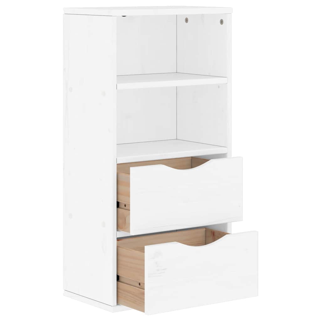 vidaXL Side Cabinet with Drawers "ODDA" White 40x24x79 cm Solid Wood Pine