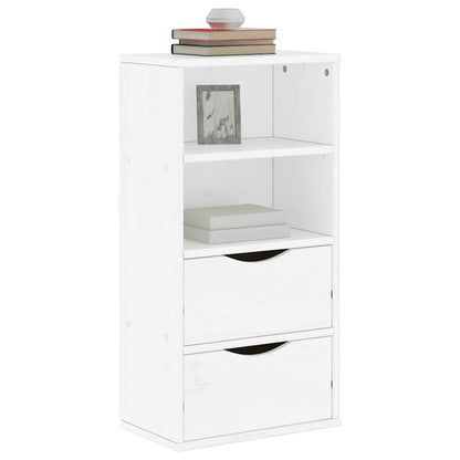 vidaXL Side Cabinet with Drawers "ODDA" White 40x24x79 cm Solid Wood Pine