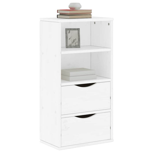 vidaXL Side Cabinet with Drawers "ODDA" White 40x24x79 cm Solid Wood Pine