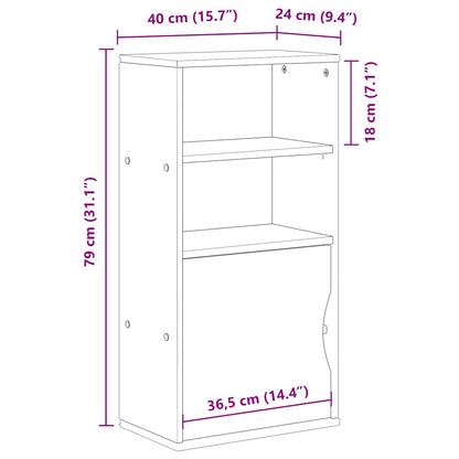 vidaXL Side Cabinet ODDA White 40x24x79 cm Solid Wood Pine