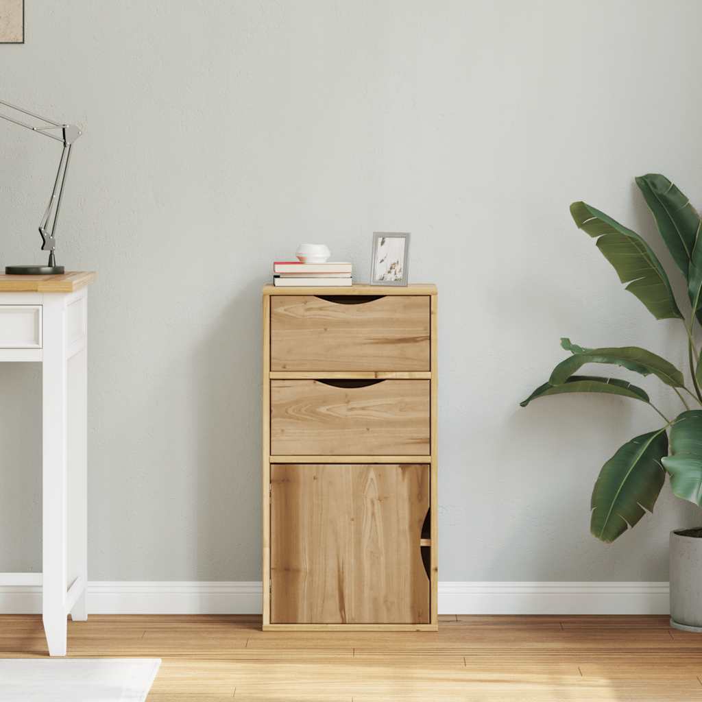 vidaXL Side Cabinet with Drawers "ODDA" 40x24x79 cm Solid Wood Pine