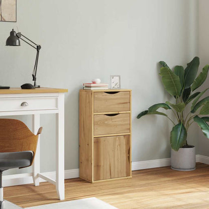 vidaXL Side Cabinet with Drawers "ODDA" 40x24x79 cm Solid Wood Pine