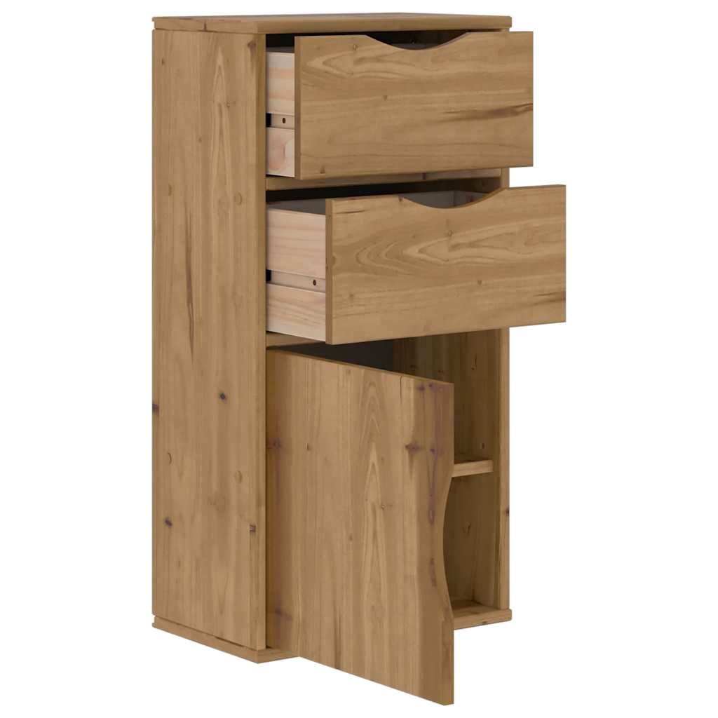 vidaXL Side Cabinet with Drawers "ODDA" 40x24x79 cm Solid Wood Pine