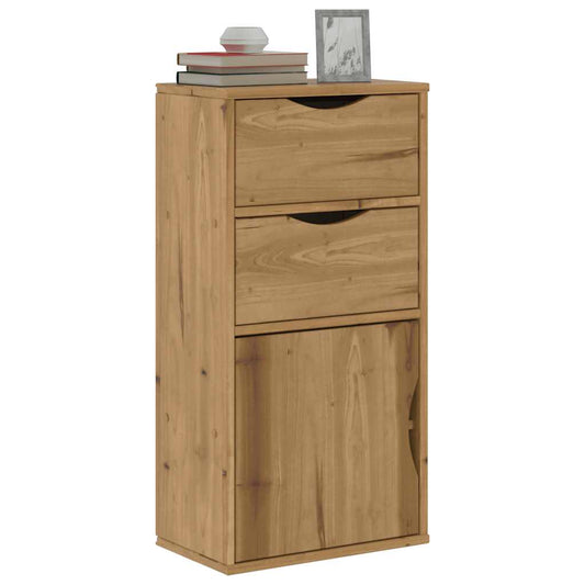 vidaXL Side Cabinet with Drawers "ODDA" 40x24x79 cm Solid Wood Pine
