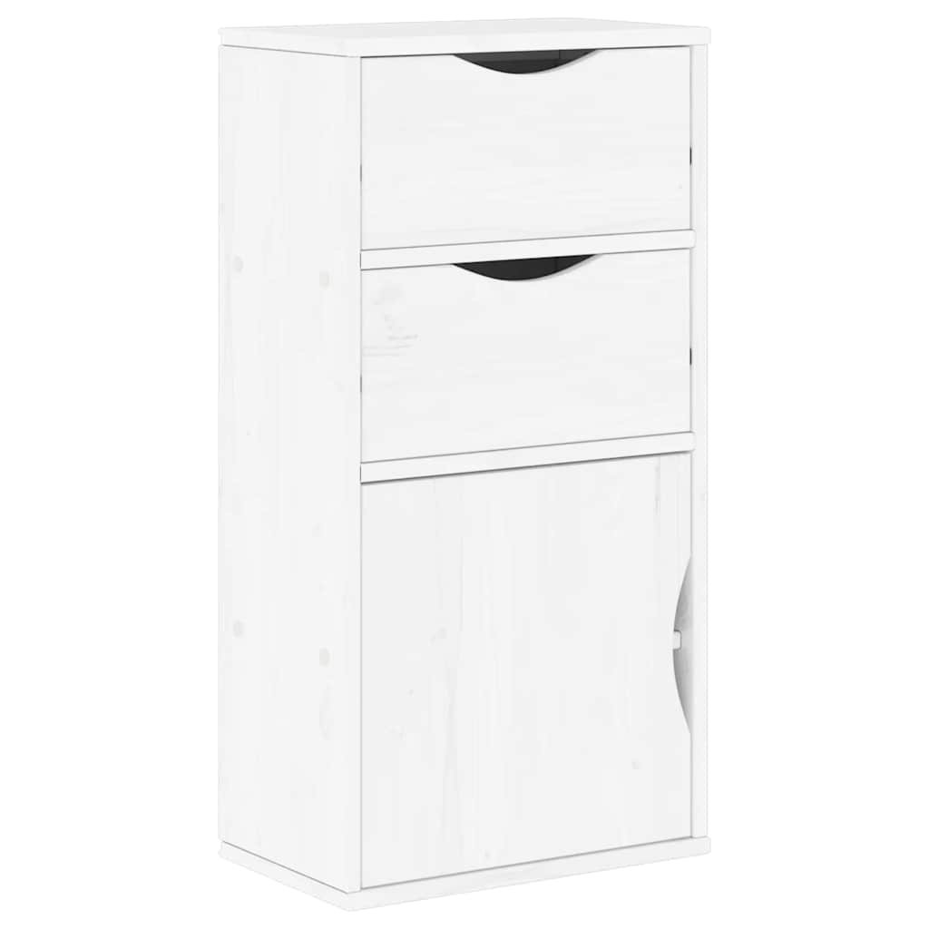 vidaXL Side Cabinet with Drawers "ODDA" White 40x24x79 cm Solid Wood Pine