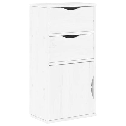 vidaXL Side Cabinet with Drawers "ODDA" White 40x24x79 cm Solid Wood Pine