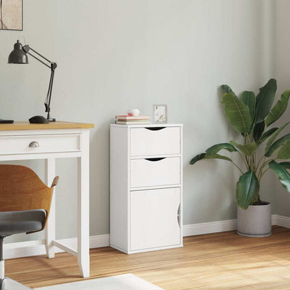 vidaXL Side Cabinet with Drawers "ODDA" White 40x24x79 cm Solid Wood Pine