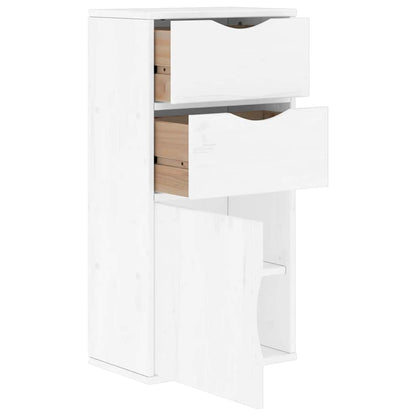 vidaXL Side Cabinet with Drawers "ODDA" White 40x24x79 cm Solid Wood Pine