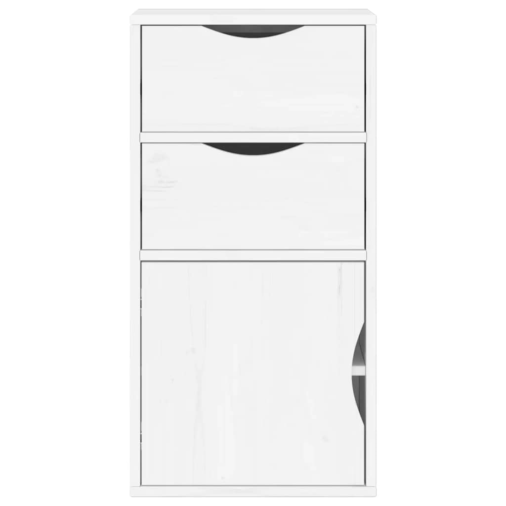 vidaXL Side Cabinet with Drawers "ODDA" White 40x24x79 cm Solid Wood Pine