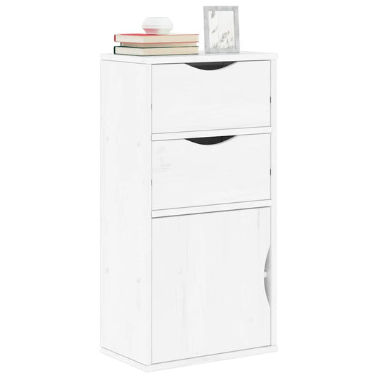 vidaXL Side Cabinet with Drawers "ODDA" White 40x24x79 cm Solid Wood Pine