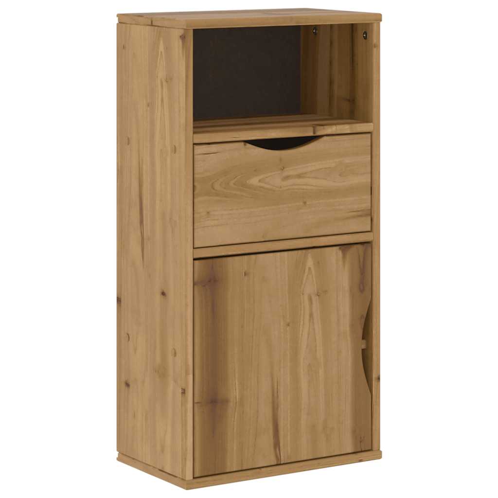 vidaXL Side Cabinet with Drawer "ODDA" 40x24x79 cm Solid Wood Pine