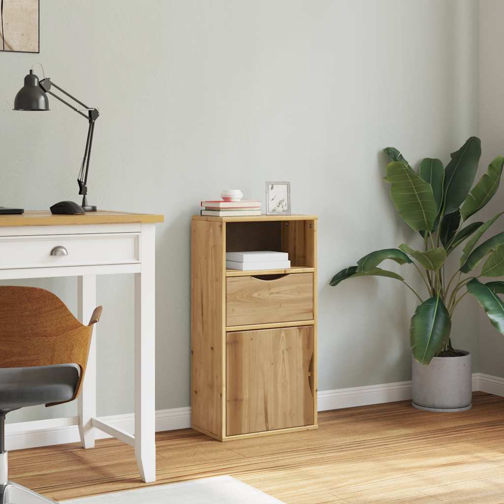 vidaXL Side Cabinet with Drawer "ODDA" 40x24x79 cm Solid Wood Pine