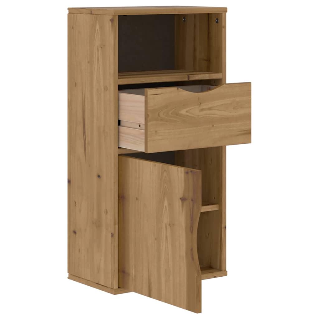 vidaXL Side Cabinet with Drawer "ODDA" 40x24x79 cm Solid Wood Pine