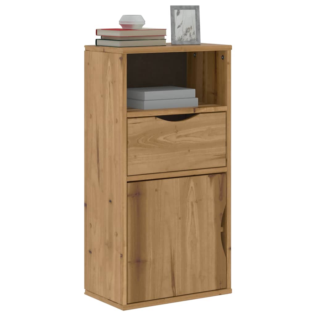 vidaXL Side Cabinet with Drawer "ODDA" 40x24x79 cm Solid Wood Pine