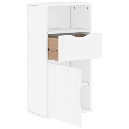 vidaXL Side Cabinet with Drawer "ODDA" White 40x24x79 cm Solid Wood Pine