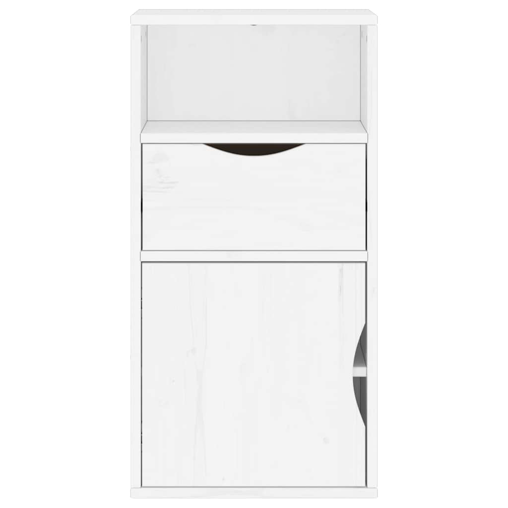 vidaXL Side Cabinet with Drawer "ODDA" White 40x24x79 cm Solid Wood Pine
