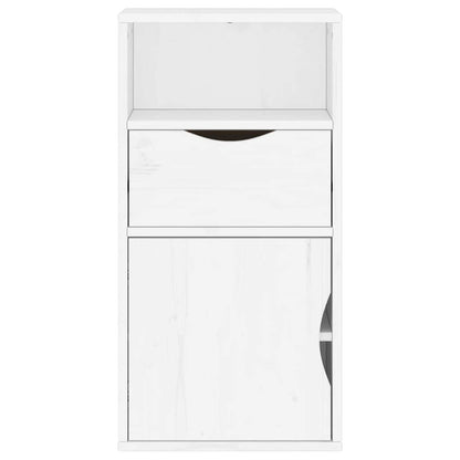 vidaXL Side Cabinet with Drawer "ODDA" White 40x24x79 cm Solid Wood Pine