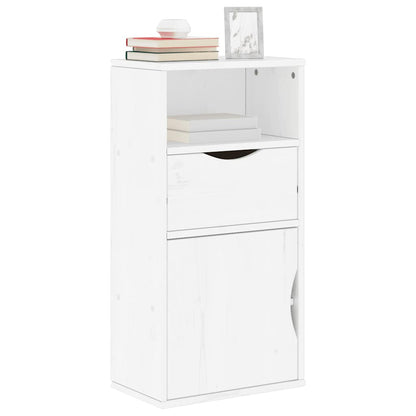 vidaXL Side Cabinet with Drawer "ODDA" White 40x24x79 cm Solid Wood Pine