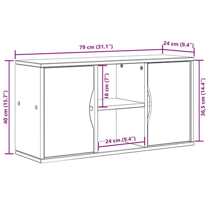 vidaXL TV Cabinet ODDA 79x24x40 cm Solid Wood Pine