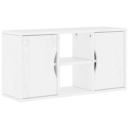 vidaXL TV Cabinet ODDA White 79x24x40 cm Solid Wood Pine