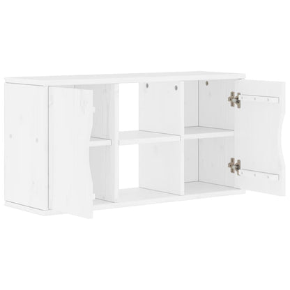 vidaXL TV Cabinet ODDA White 79x24x40 cm Solid Wood Pine