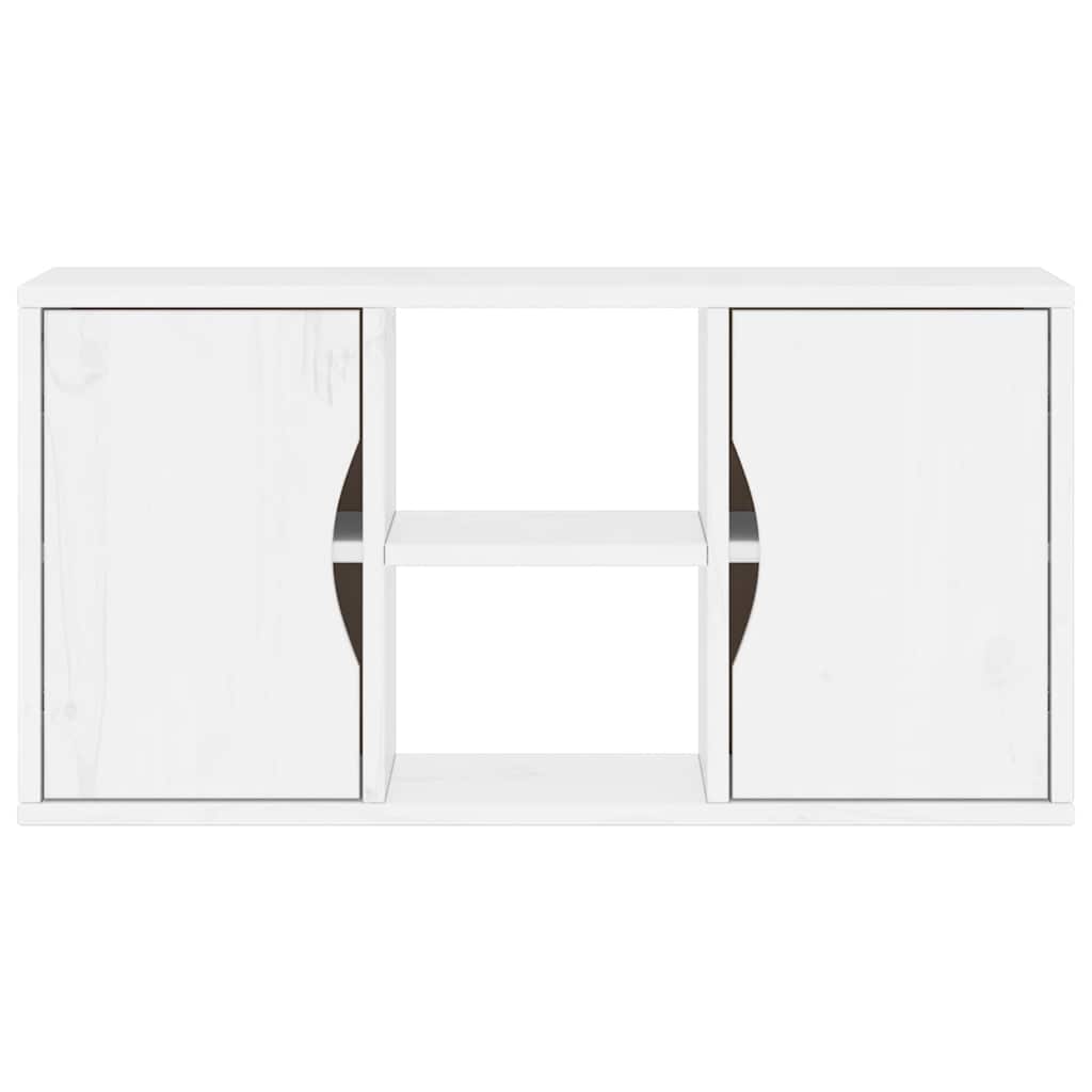 vidaXL TV Cabinet ODDA White 79x24x40 cm Solid Wood Pine