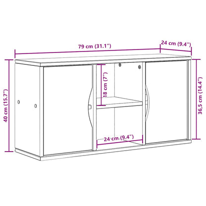 vidaXL TV Cabinet ODDA White 79x24x40 cm Solid Wood Pine