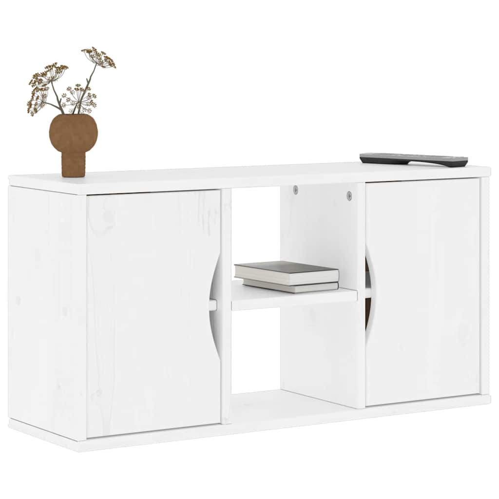 vidaXL TV Cabinet ODDA White 79x24x40 cm Solid Wood Pine