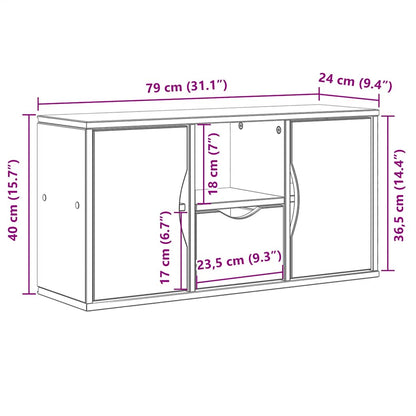 vidaXL TV Cabinet with Drawer “ODDA” 79x24x40 cm Solid Wood Pine