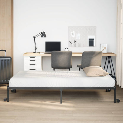 vidaXL Bed Frame without Mattress Foldable Black 75x190 cm Steel