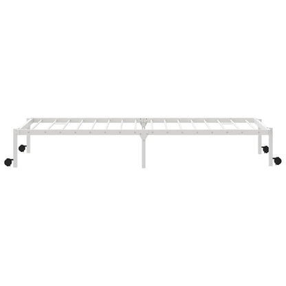 vidaXL Bed Frame without Mattress Foldable White 75x190 cm Steel
