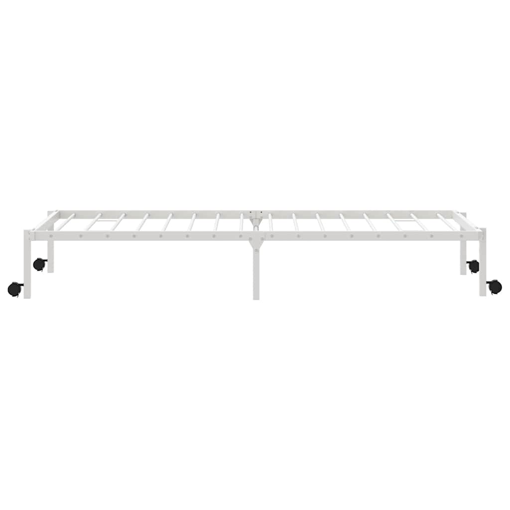 vidaXL Bed Frame without Mattress Foldable White 80x200 cm Steel