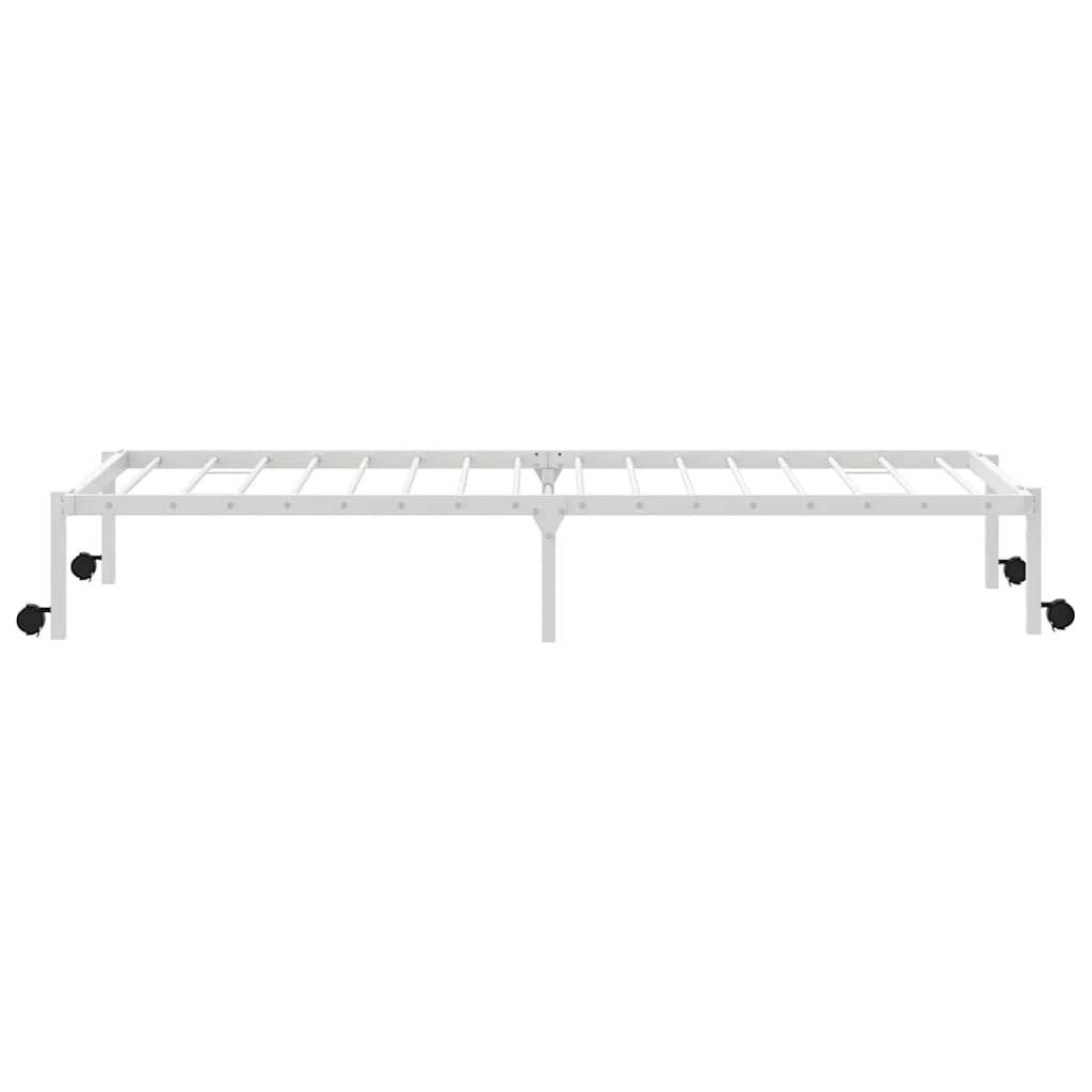 vidaXL Bed Frame without Mattress Foldable White 100x200 cm Steel
