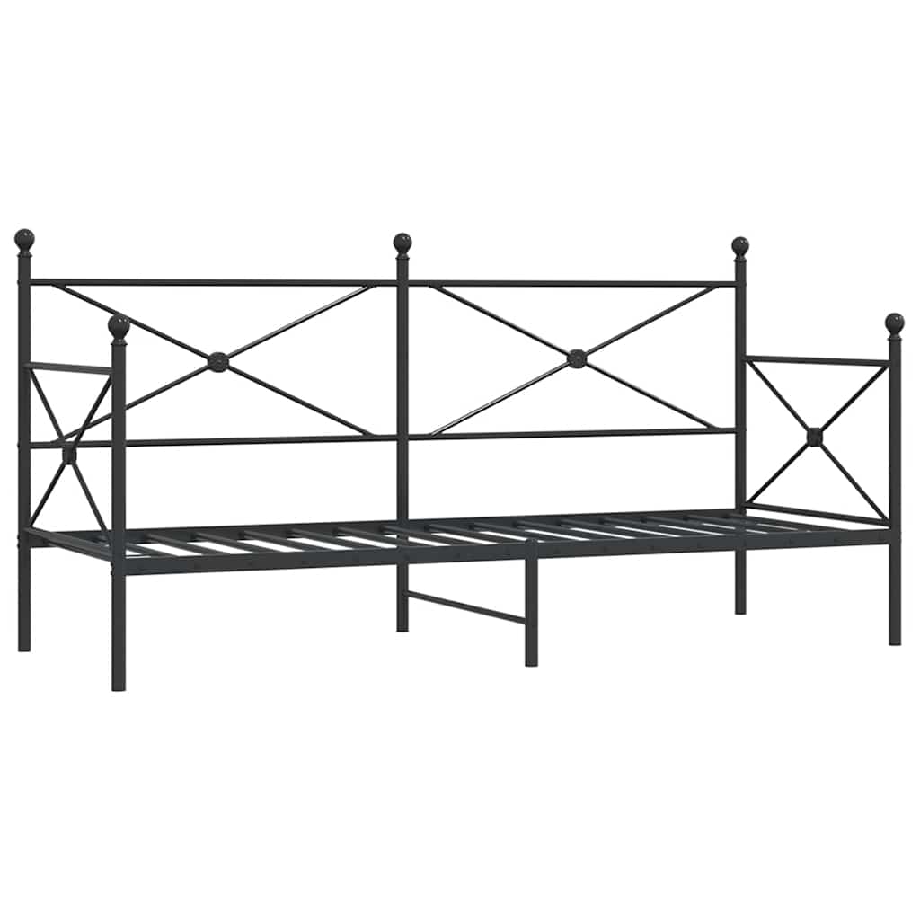 vidaXL Day Bed without Mattress Black 75x190 cm Steel