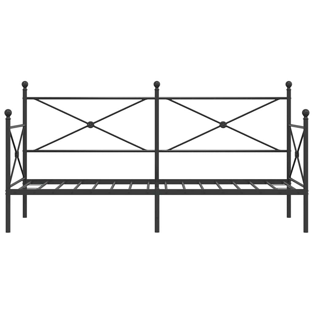 vidaXL Day Bed without Mattress Black 75x190 cm Steel