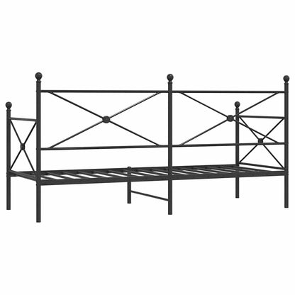 vidaXL Day Bed without Mattress Black 75x190 cm Steel