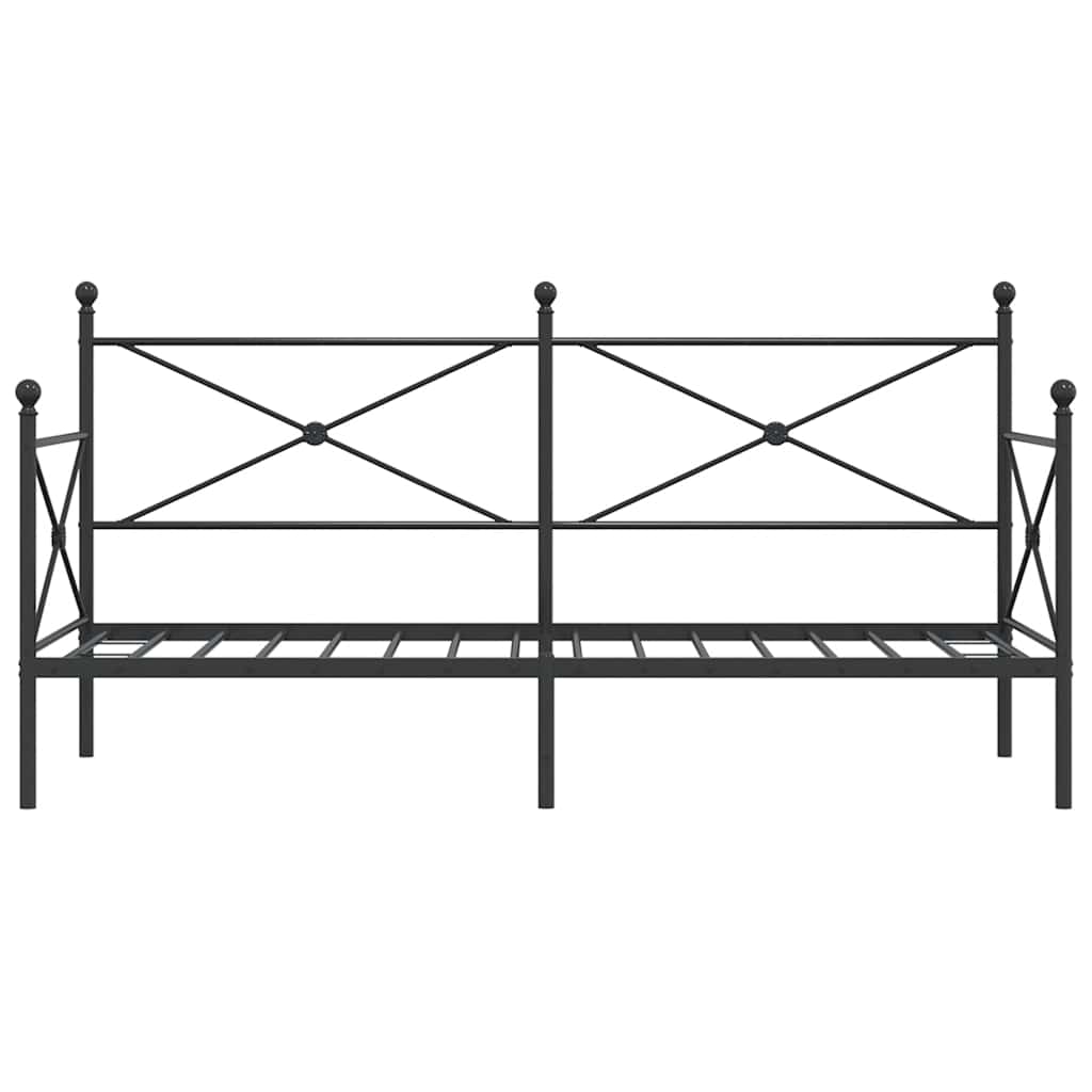 vidaXL Day Bed without Mattress Black 80x200 cm Steel