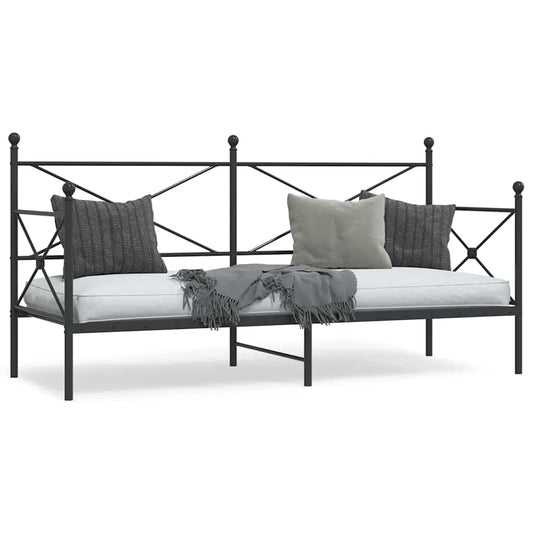 vidaXL Day Bed without Mattress Black 80x200 cm Steel