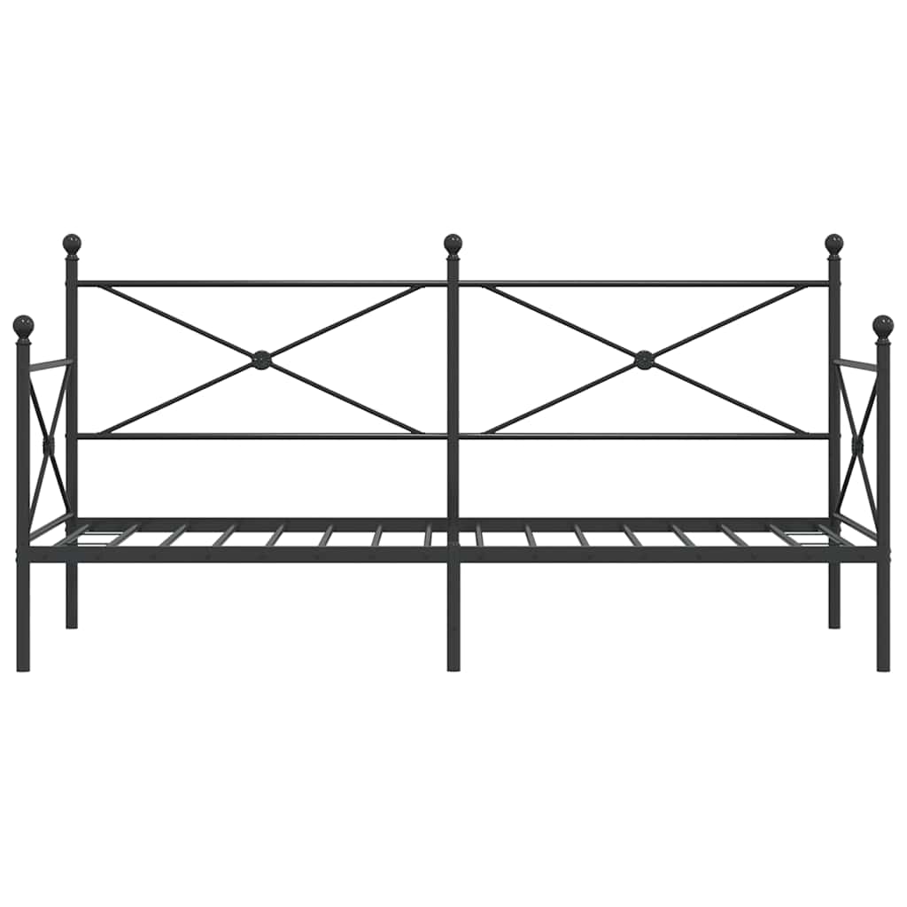 vidaXL Day Bed without Mattress Black 90x200 cm Steel