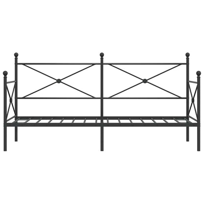 vidaXL Day Bed without Mattress Black 90x200 cm Steel