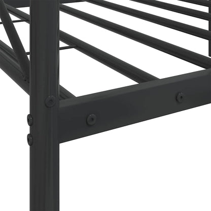 vidaXL Day Bed without Mattress Black 90x200 cm Steel