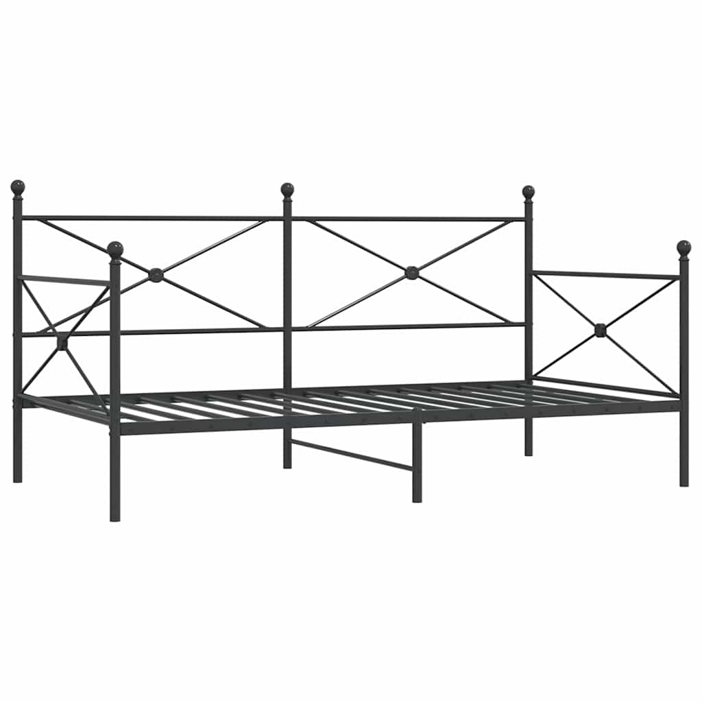 vidaXL Day Bed without Mattress Black 100x190 cm Steel