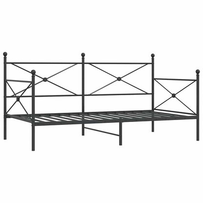 vidaXL Day Bed without Mattress Black 100x190 cm Steel