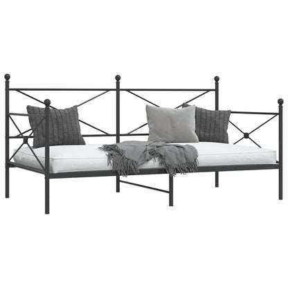 vidaXL Day Bed without Mattress Black 100x190 cm Steel