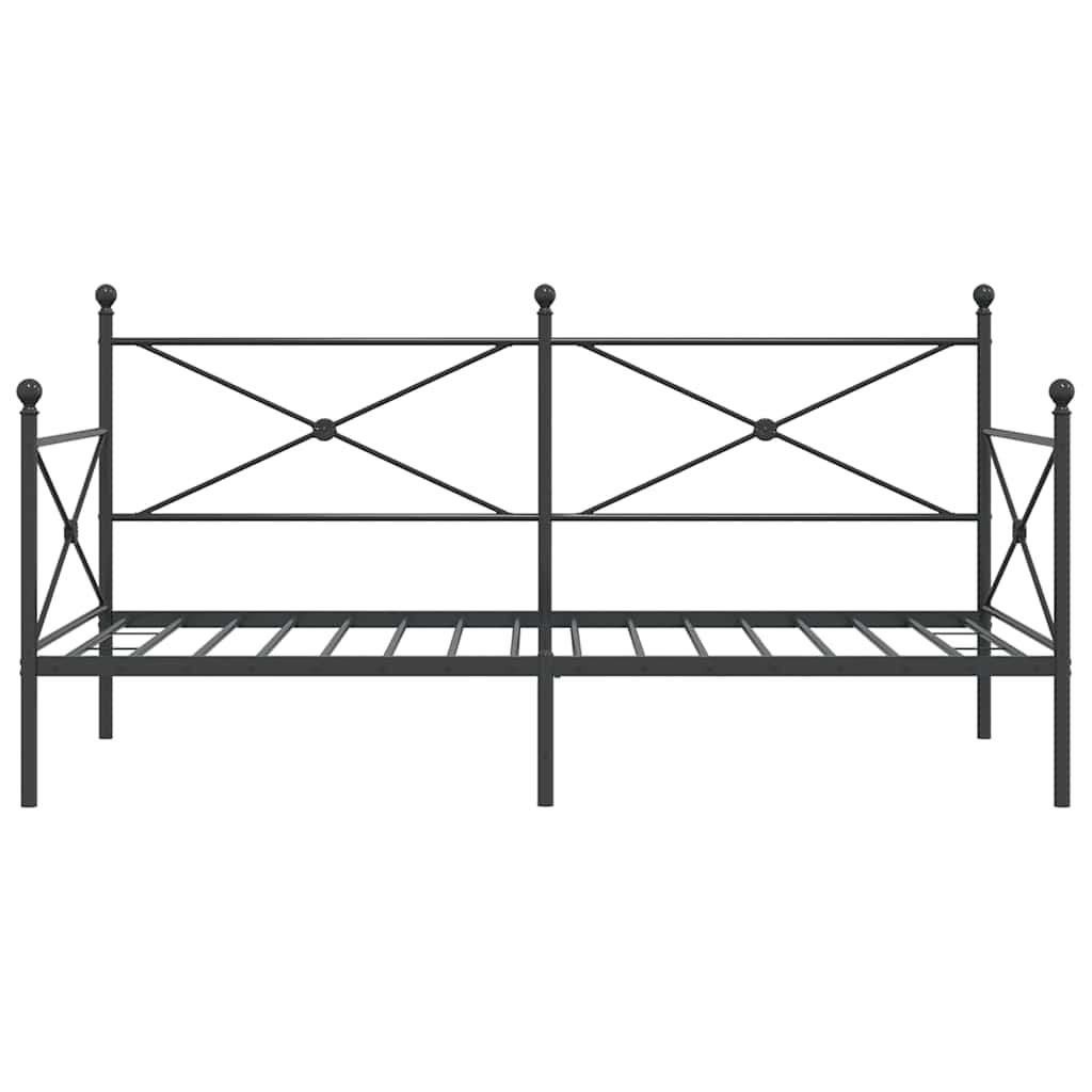 vidaXL Day Bed without Mattress Black 100x190 cm Steel