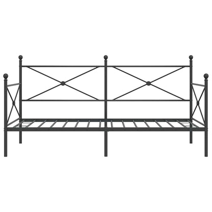 vidaXL Day Bed without Mattress Black 100x190 cm Steel
