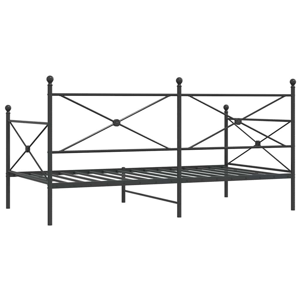 vidaXL Day Bed without Mattress Black 100x190 cm Steel